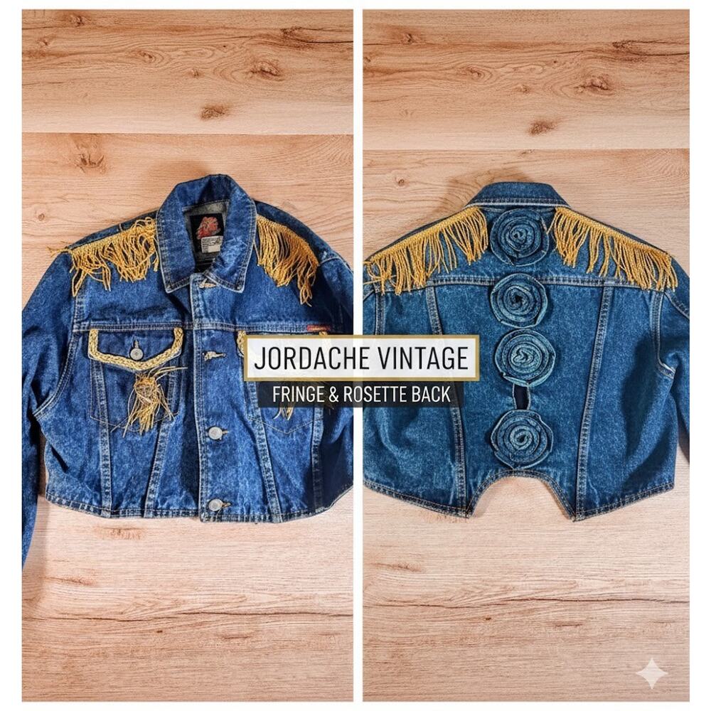 VTG Jordache M Jacket‎ hand-made embellished gold accents Cowgirl, festival Chic